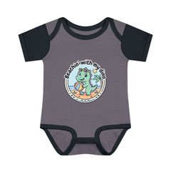 Baby Bodysuit — "Beachin' with My Dino" Cute Summer Dinosaur Infant Onesie