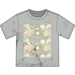 Kids' Pastel Dino T-Shirt — "I Love My Mom" Cute Dinosaur Graphic Tee