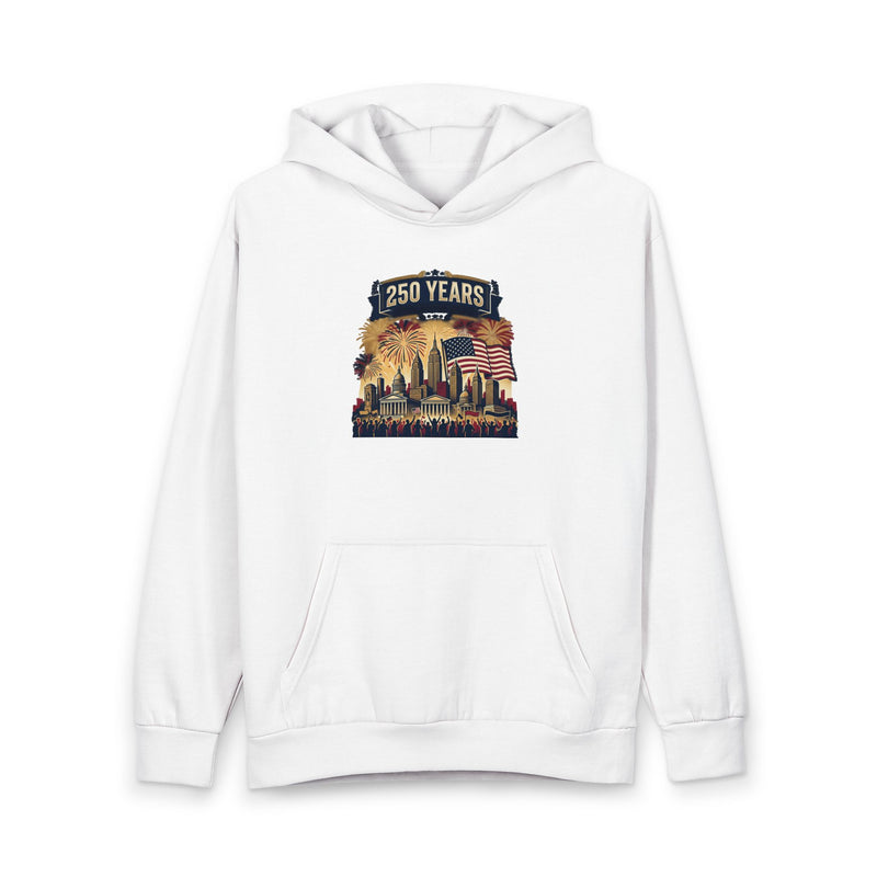 250 Years USA Skyline Hoodie – Patriotic American Anniversary Pullover