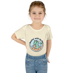 Baby Bodysuit — "Beachin' with My Dino" Cute Summer Dinosaur Infant Onesie
