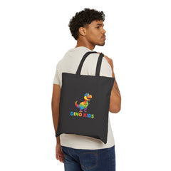Tote Bag — Colorful 'Dino Kids' Canvas Tote for Kids, School & Gift