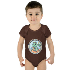 Baby Bodysuit — "Beachin' with My Dino" Cute Summer Dinosaur Infant Onesie