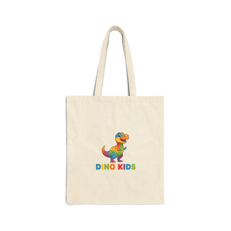 Tote Bag — Colorful 'Dino Kids' Canvas Tote for Kids, School & Gift