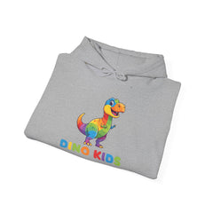 Kids Rainbow Dino Hoodie - "Dino Kids" Cute Dinosaur Pullover