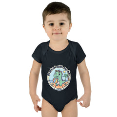 Baby Bodysuit — "Beachin' with My Dino" Cute Summer Dinosaur Infant Onesie