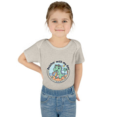 Baby Bodysuit — "Beachin' with My Dino" Cute Summer Dinosaur Infant Onesie