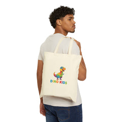 Tote Bag — Colorful 'Dino Kids' Canvas Tote for Kids, School & Gift