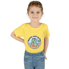 Baby Bodysuit — "Beachin' with My Dino" Cute Summer Dinosaur Infant Onesie