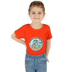 Baby Bodysuit — "Beachin' with My Dino" Cute Summer Dinosaur Infant Onesie