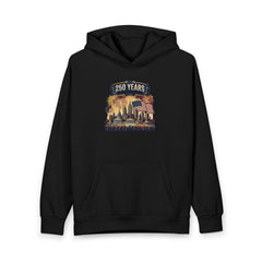 250 Years USA Skyline Hoodie – Patriotic American Anniversary Pullover