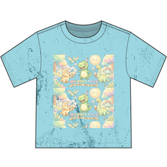 Kids' Pastel Dino T-Shirt — "I Love My Mom" Cute Dinosaur Graphic Tee