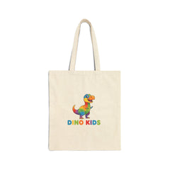 Tote Bag — Colorful 'Dino Kids' Canvas Tote for Kids, School & Gift