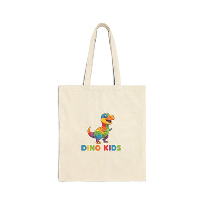 Tote Bag — Colorful 'Dino Kids' Canvas Tote for Kids, School & Gift