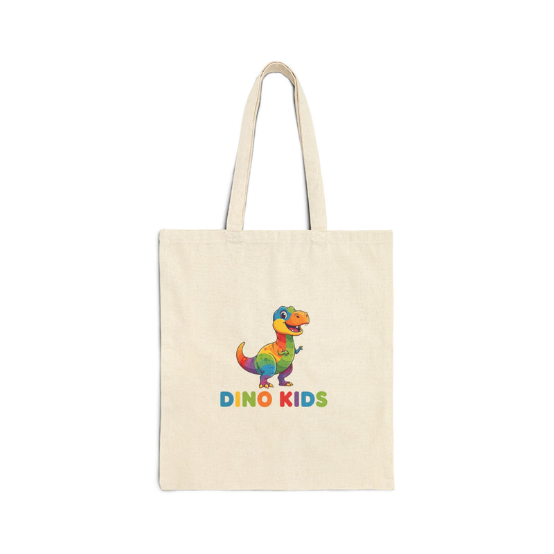 Tote Bag — Colorful 'Dino Kids' Canvas Tote for Kids, School & Gift