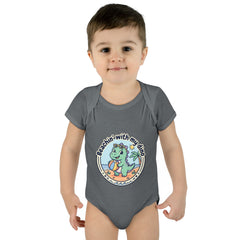 Baby Bodysuit — "Beachin' with My Dino" Cute Summer Dinosaur Infant Onesie