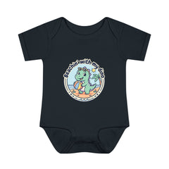 Baby Bodysuit — "Beachin' with My Dino" Cute Summer Dinosaur Infant Onesie